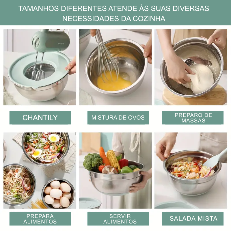 Chef Prime™ Kit Gourmet de Tigelas e Utensílios Inoxidáveis 29 em 1